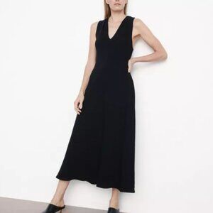 Vince Twist Back Halter Dress in Black